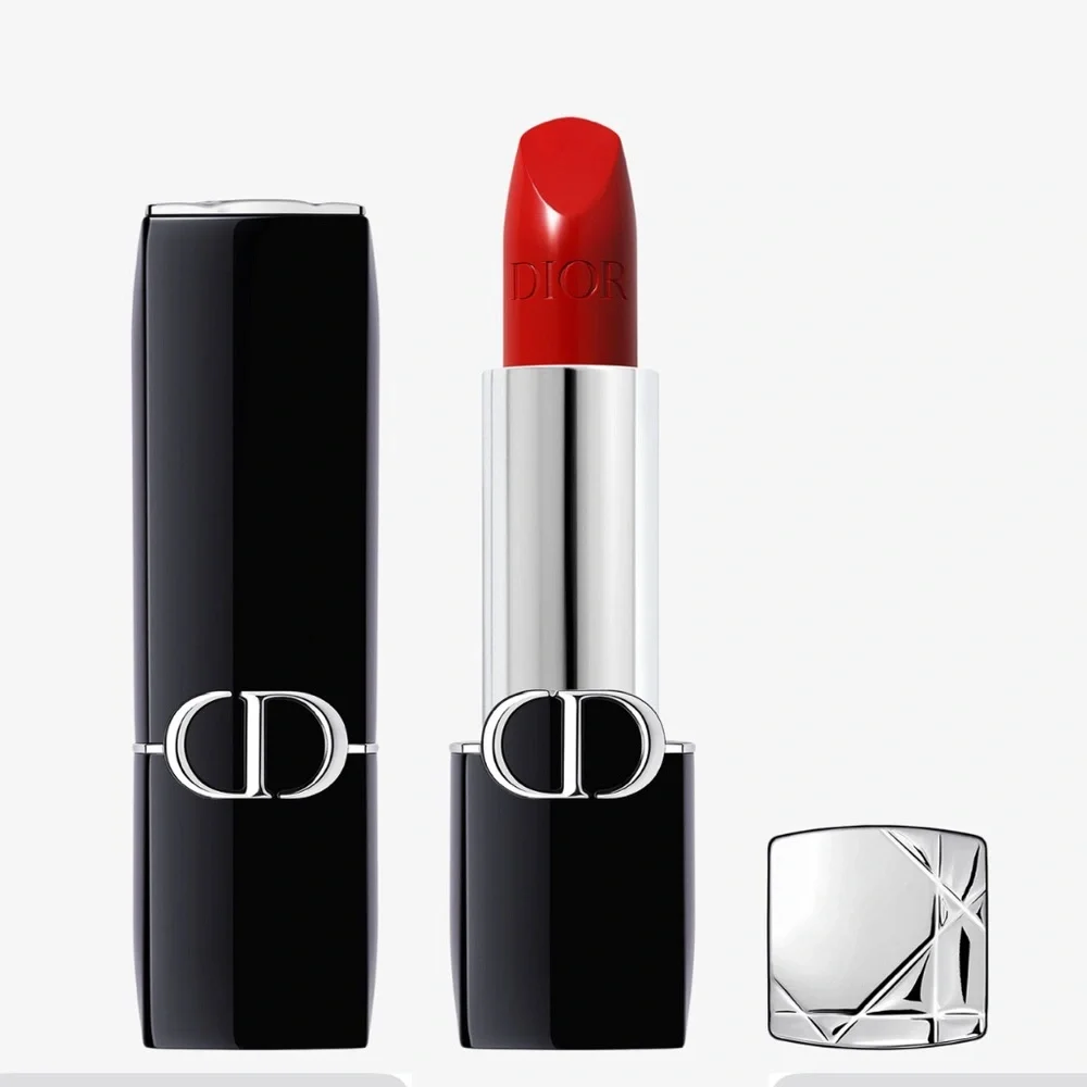 Rouge Dior Lipstick Shade Satin Balm 999 NEW Refillable Case No Box